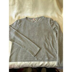 One Clothing Gray Black Textured Long Sleeve Boat neck Sweater Pullover XL